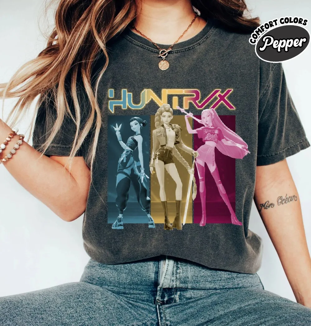 قميص Kpop Demon Hunters قميص Huntrix Girl Band قميص Kpop Idol Group قميص Mira Tee Rumi Joey قميص Demon Hunter Merch Huntrix Fan