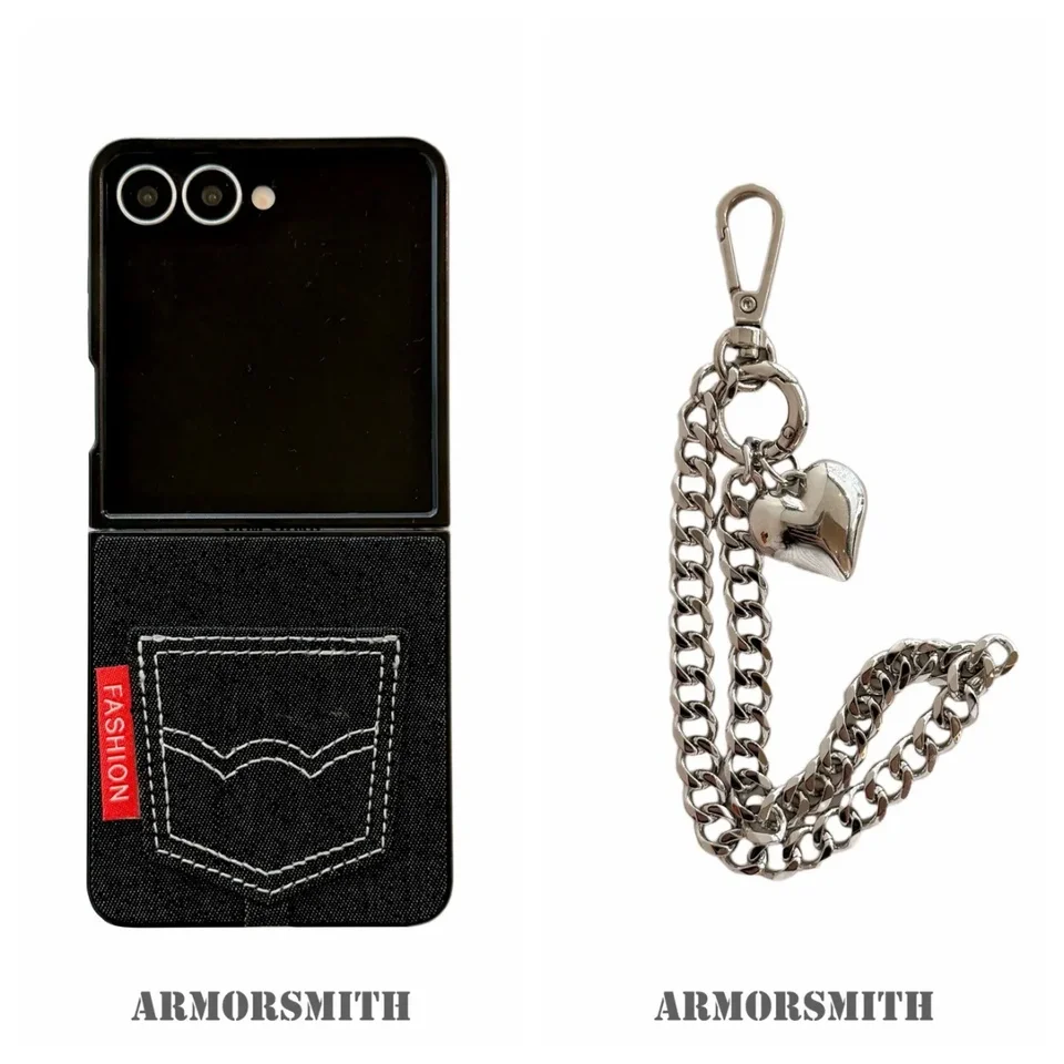 For Samsung Z Fold 7 8 Fold 8 Ultra Denim Phone Case With Chain Fashion Cowboy With Pockets Phone Case for Samsung Z Flip 8 7, image 14