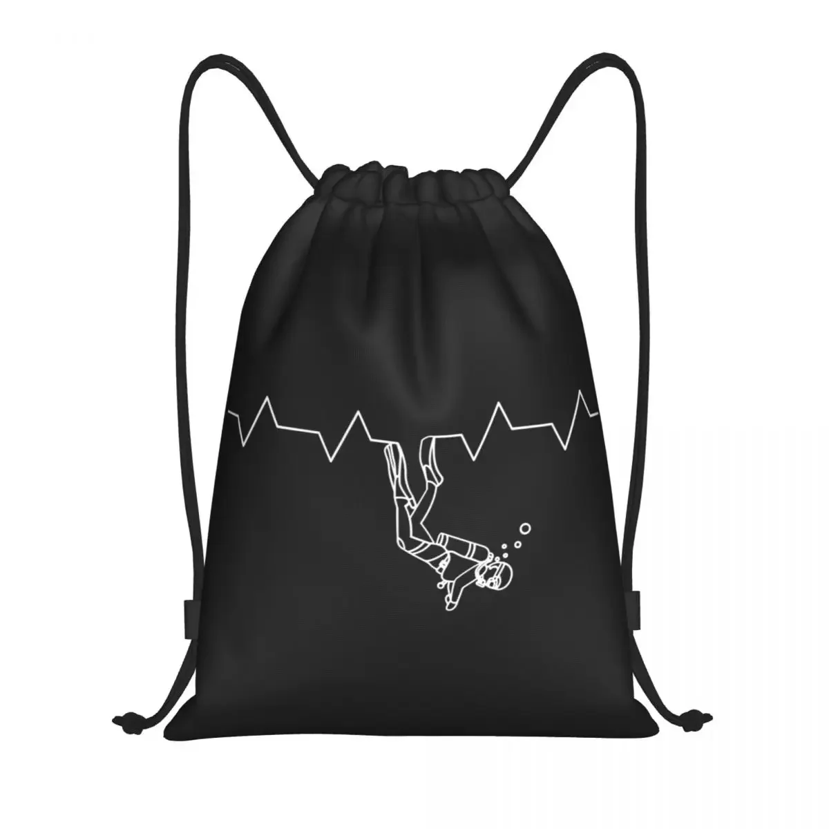 

Custom Scuba Heartbeat Drawstring Backpack Bags Men Women Lightweight Gym Sports Sackpack Sacks for Shopping