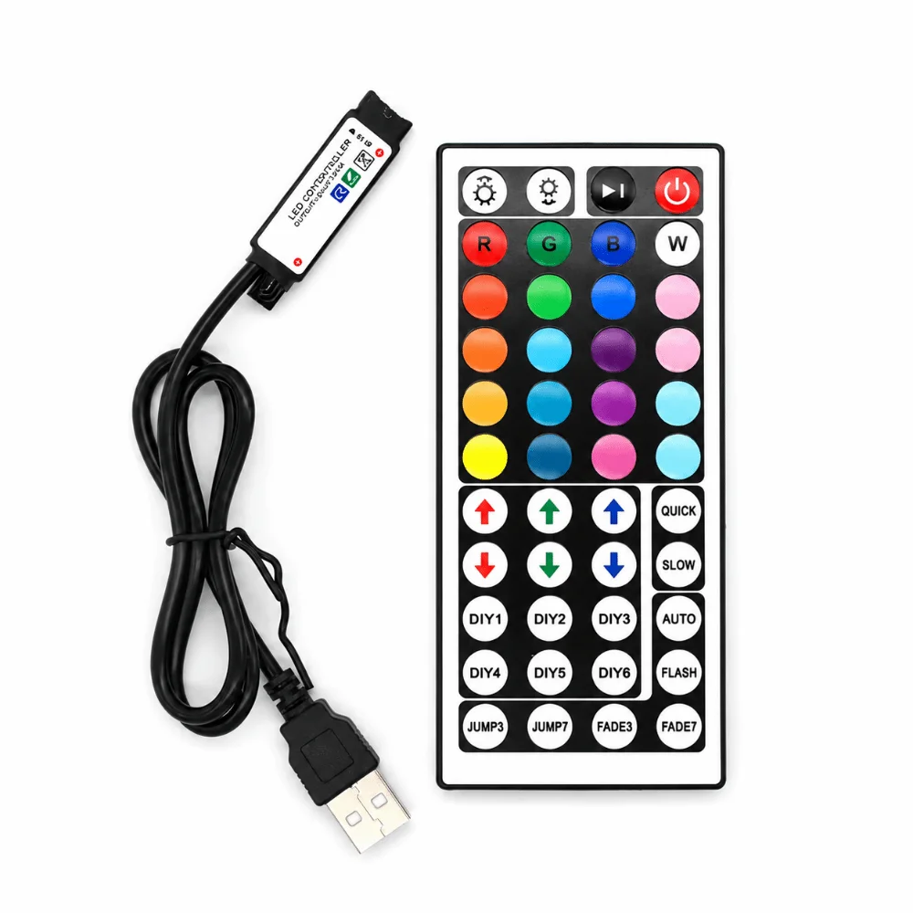 44 Keys IR Remote Control LED Strip Light Controller Double Output USB Bluetooth APP Controller Smart RGB Controller 4Pin