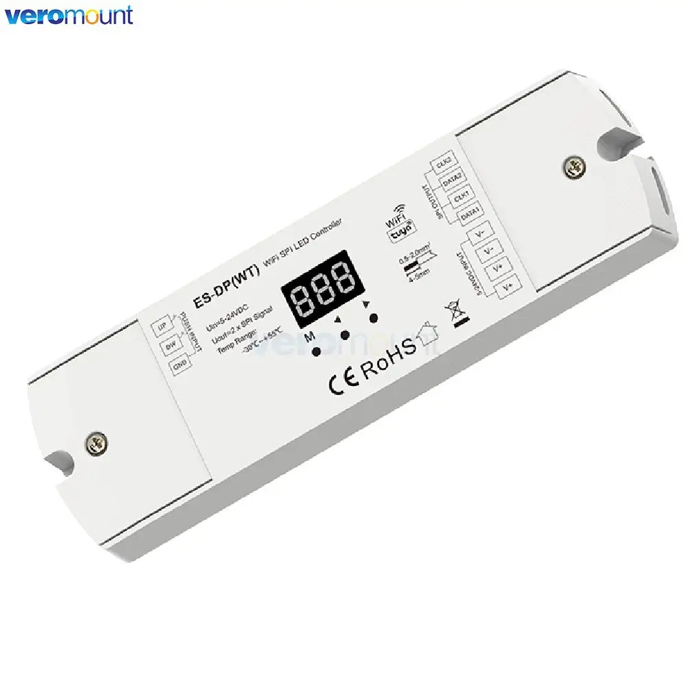 Skydance ES-D ES-DP(WT) Tuya WiFi مستشعر PIR مزدوج + زر ضغط مزدوج وحدة تحكم في ضوء الدرج لشرائط البكسل DC5-24V RGB/White #3