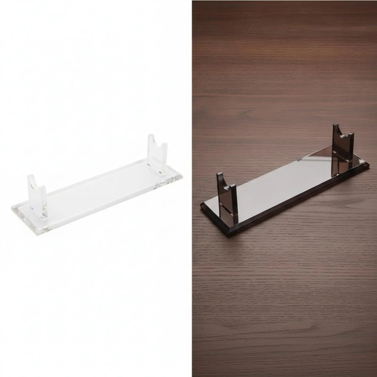 Acrylic Sword Display Stand Tabletop Horizontal Sword Stand with Scooped Cradles Freestanding for Model Collectors, Desks,