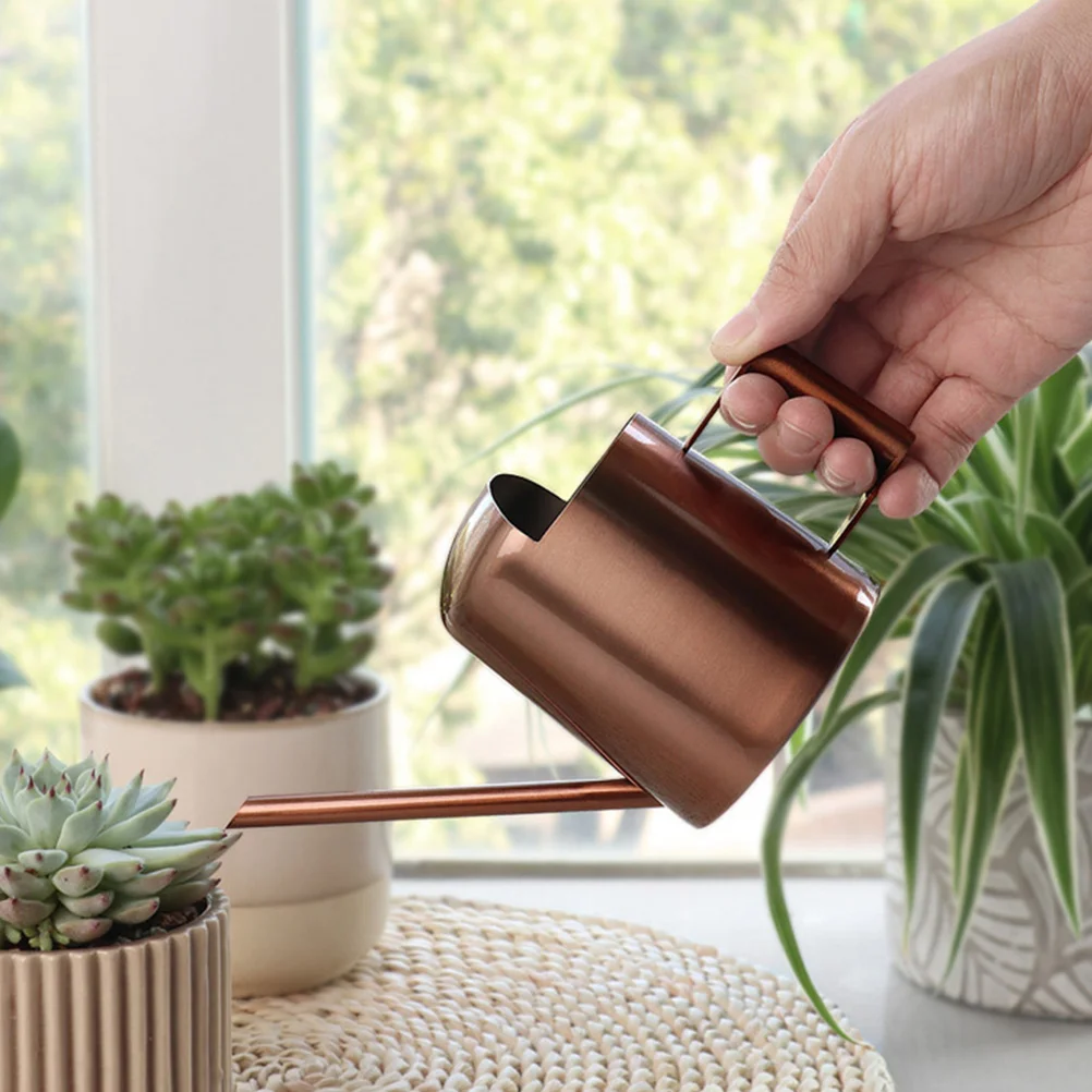 

Indoor Plants Watering Can Metal Nozzle Bucket Brown Potted Devices Stainless Steel Child