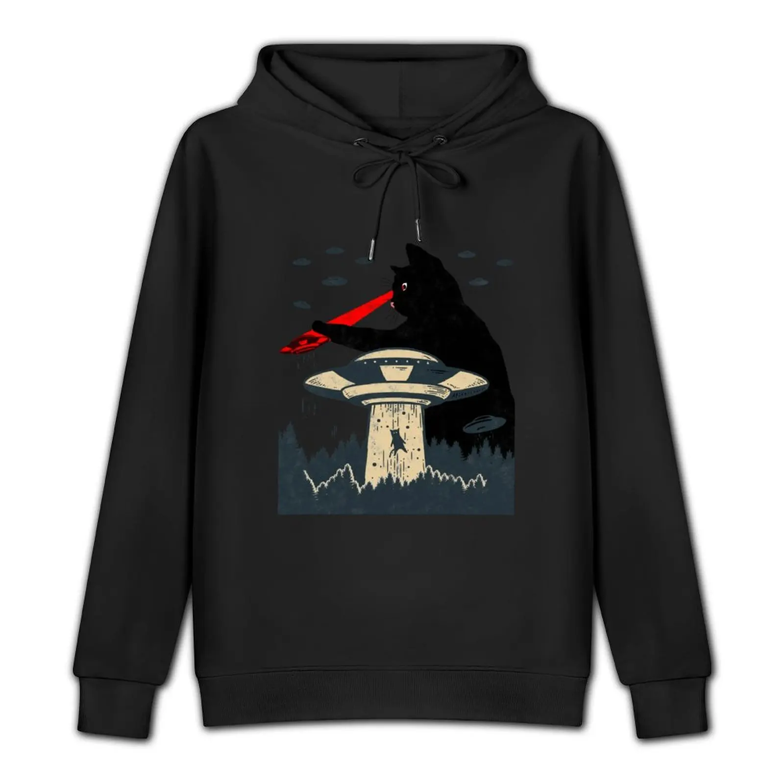 Funny Cat Laser Eye UFO Alien Pullover Hoodie men's sweat-shirt autumn new products mens clothes fashion men men's hoodies