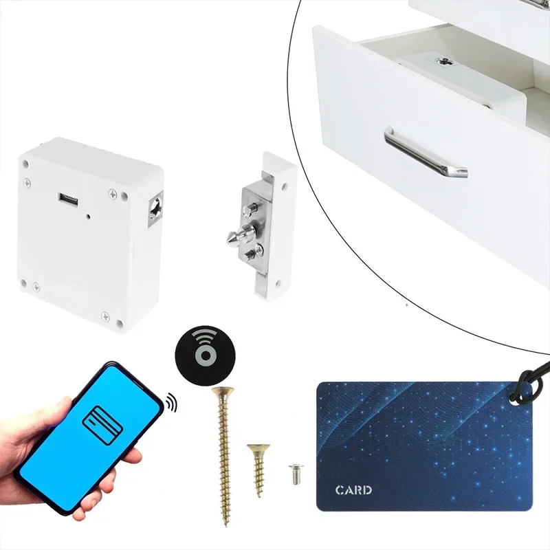 

TTlock Smart Electronic Drawer Lock Rfid Card Cabinet Invisible Sensor Door Durable Plastic Office Furniture Desk Wardrobe