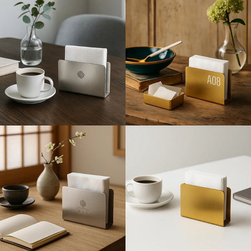 

Golden Napkin Holder 304 Stainless Steel Tissue Box Nordic Minimalist Paper Stand for Cafe Hotel Restaurant Bar Table