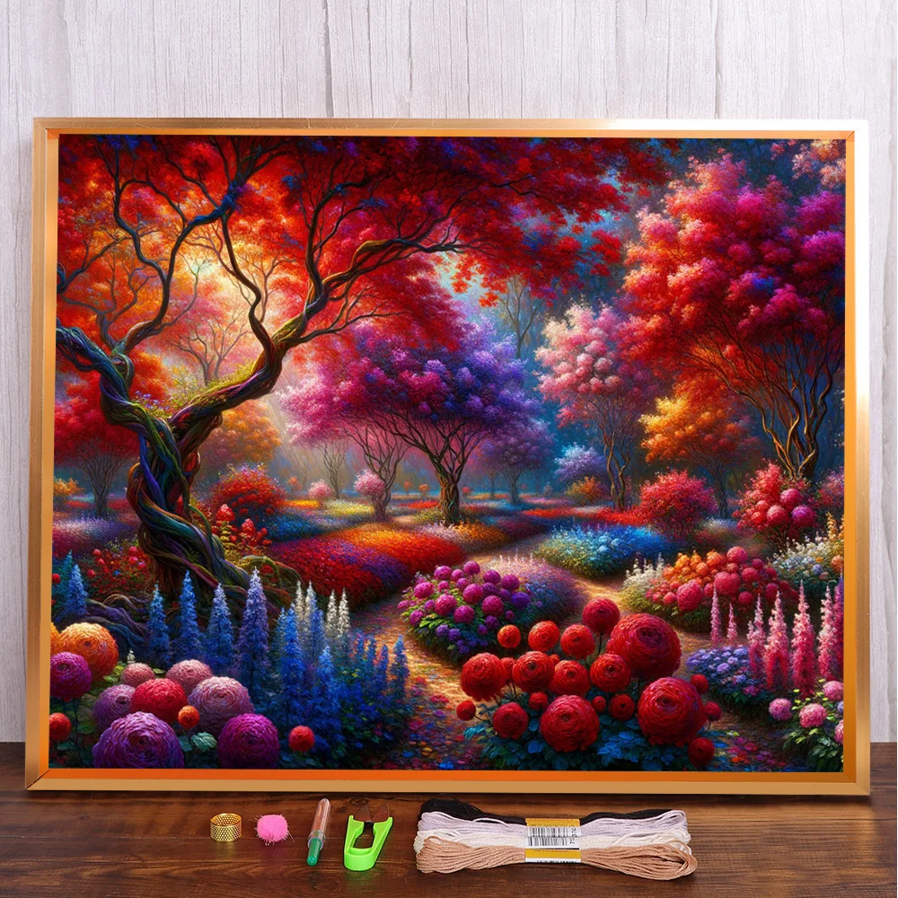 

Scenery Garden Printed Cross-Stitch Complete Kit DIY Embroidery DMC Threads Knitting Painting Craft Hobby Jewelry Sales Mulina