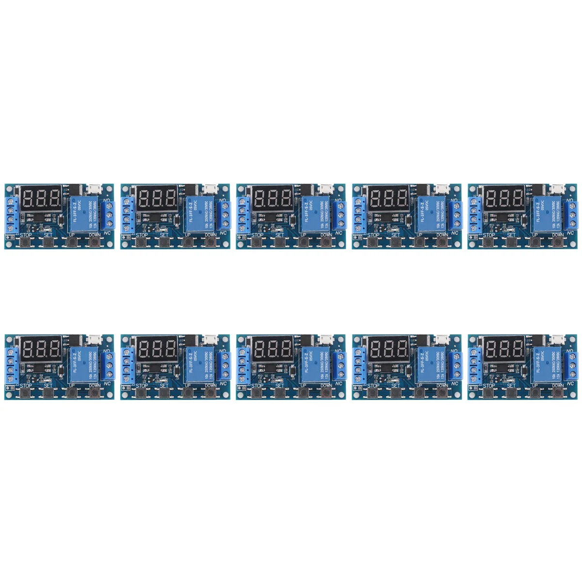 10X HW-521 Digital Time Delay 1 Way Relay Trigger Cycle Timer Delay Switch Circuit Board Timing Control Module