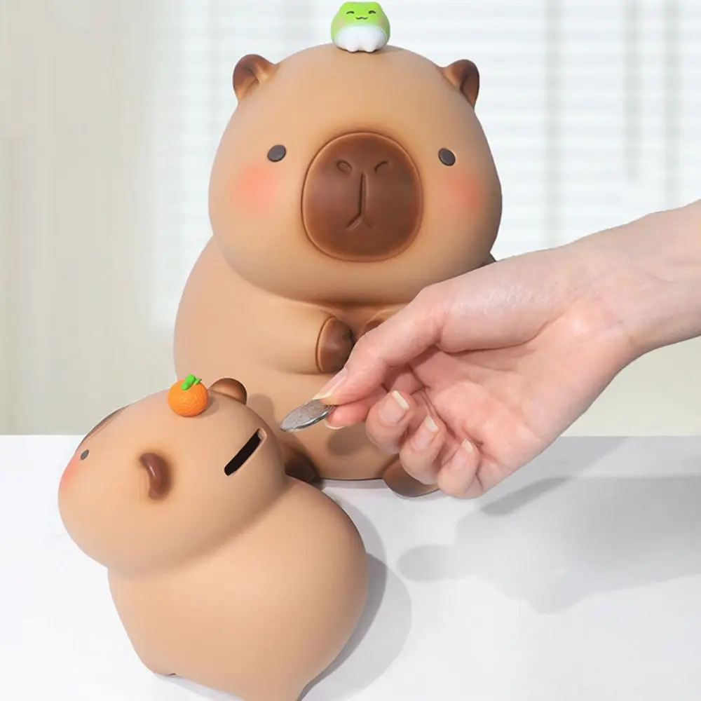 Capybara Capybara 돼지 저금통 비닐 방수 크레용 Capybara 돼지 저금통 장식 대용량 금고