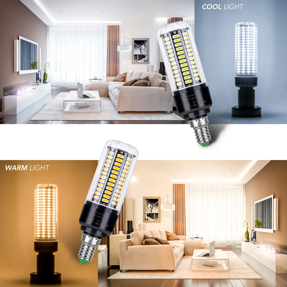 30 واط LED E27/E26 الذرة ضوء لمبة E14 مصباح السقف B22 مصابيح الثريا التيار المتناوب 85-265 فولت لا وميض للمنزل غرفة المعيشة الباردة/الدافئة الأبيض