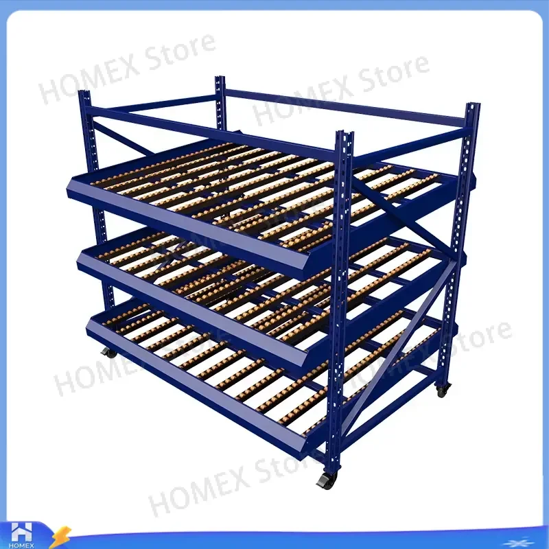 Heavy Duty Metal Carton Flow Rack Warehouse Roller Shelf Picking System Industrial Storage Racking Equipment for Logistics