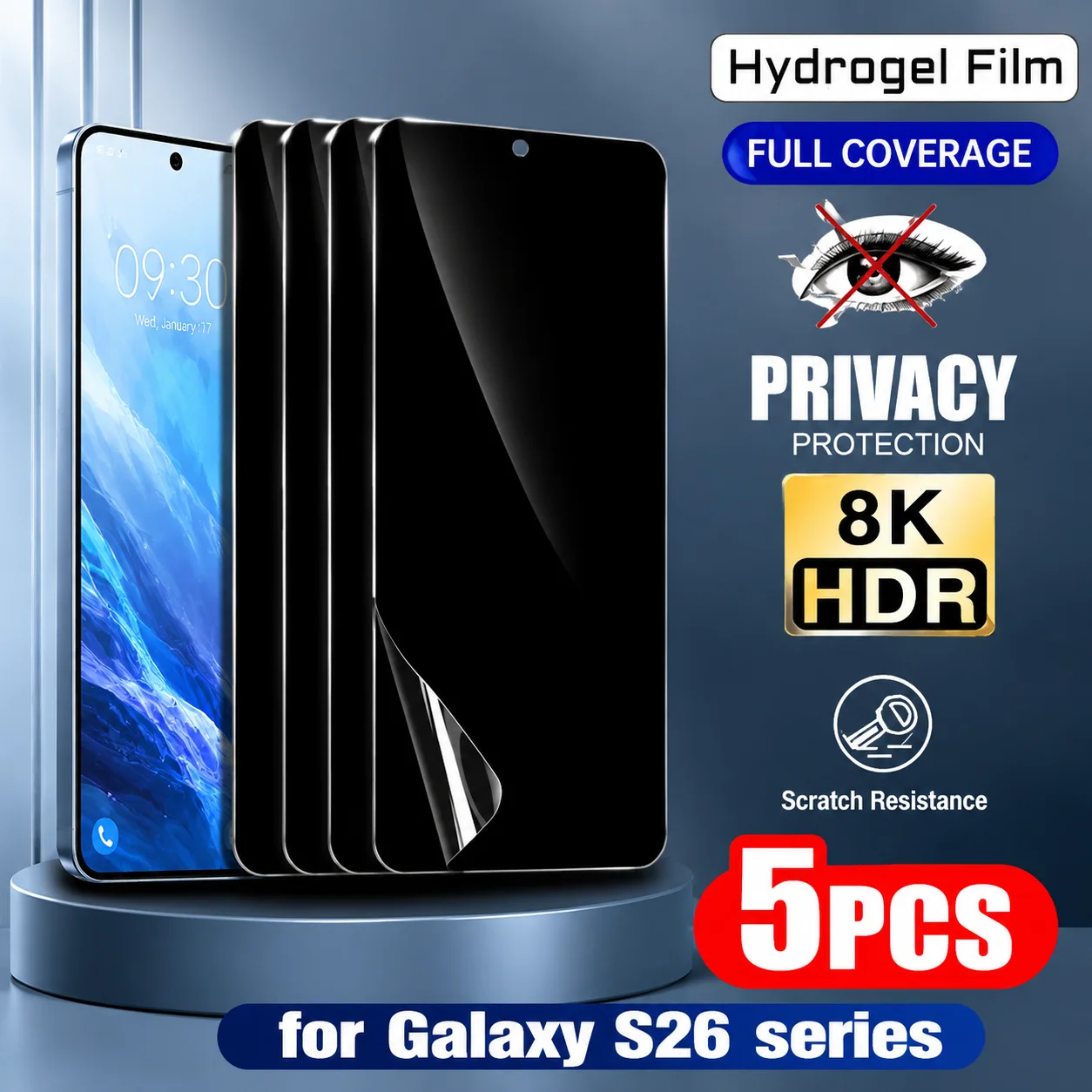 5Pcs Anti Spy Hydrogel Film for Samsung Galaxy S26 S25 S24 S23 Ultra S22 S21 S20 Plus S25 S24 FE Anti-Scratch Screen Protector