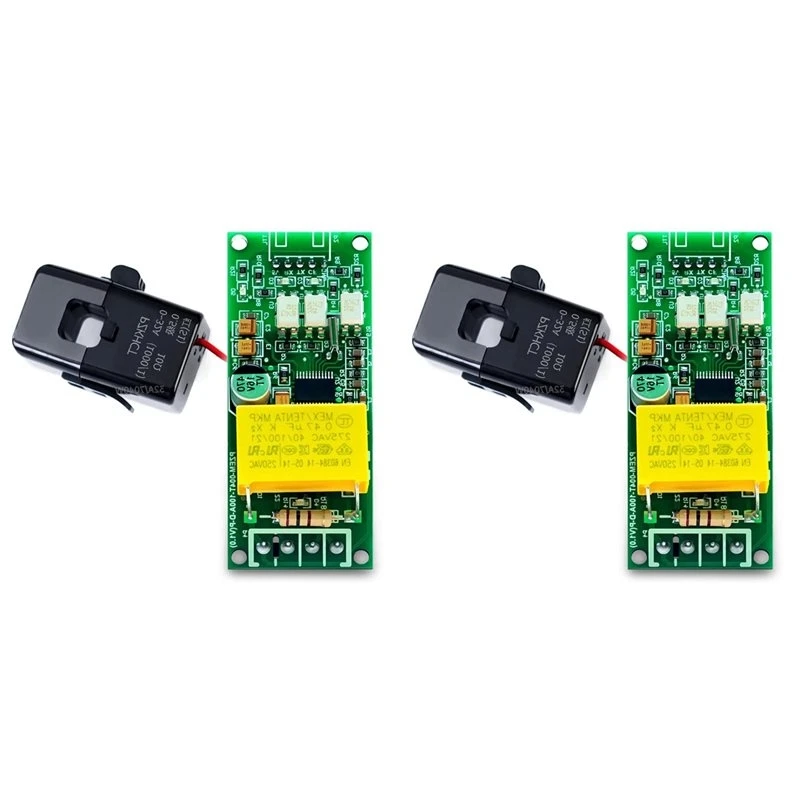 T21C 2X PZEM-004T AC Digital Voltmeter Ammeter Wattmeter Power Frequency Test Module TTL Serial Pin Array Version A
