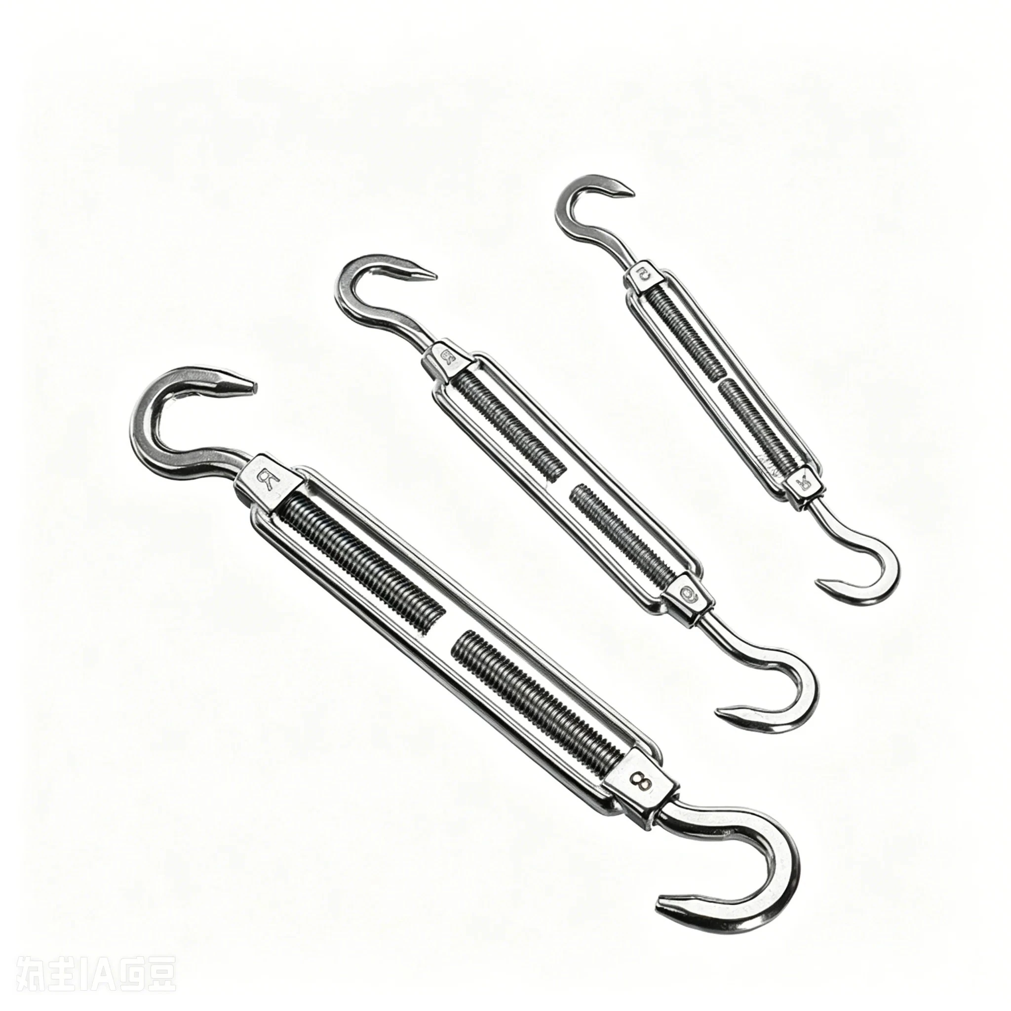 5pcs 304 Stainless Steel Turnbuckle Hook And Hook  Wire Rope Tension Heavy Duty M5 M6 M8 For Sun Shade Sail Cable Railing