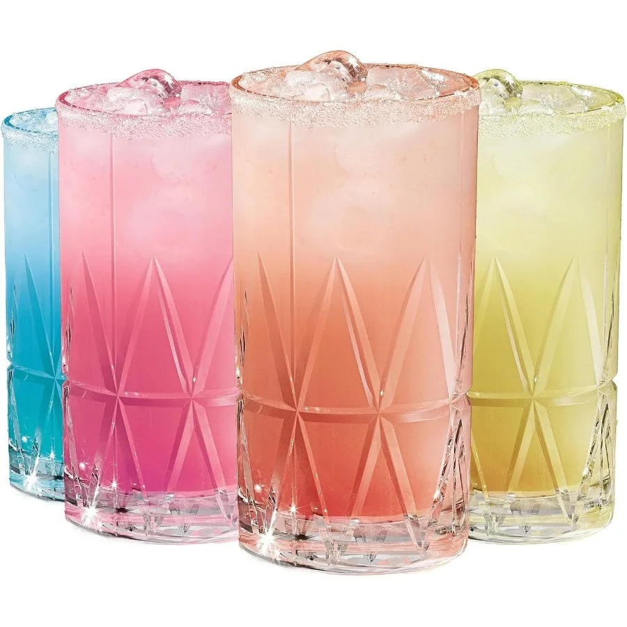 

Elegant Highball Glass Set of 4 for Home Bar Ideal for Serving Cocktails Mocktails and Soft Drinks Durable and Stylish Design f