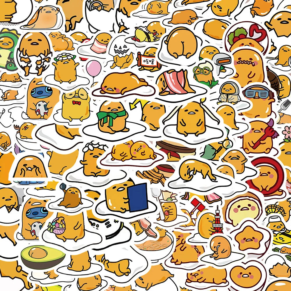 10/30/50/100PCS divertenti adesivi Gudetama bambini fai da te classico giocattolo decorazione telefono bagagli frigorifero casco Skateboard Graffiti