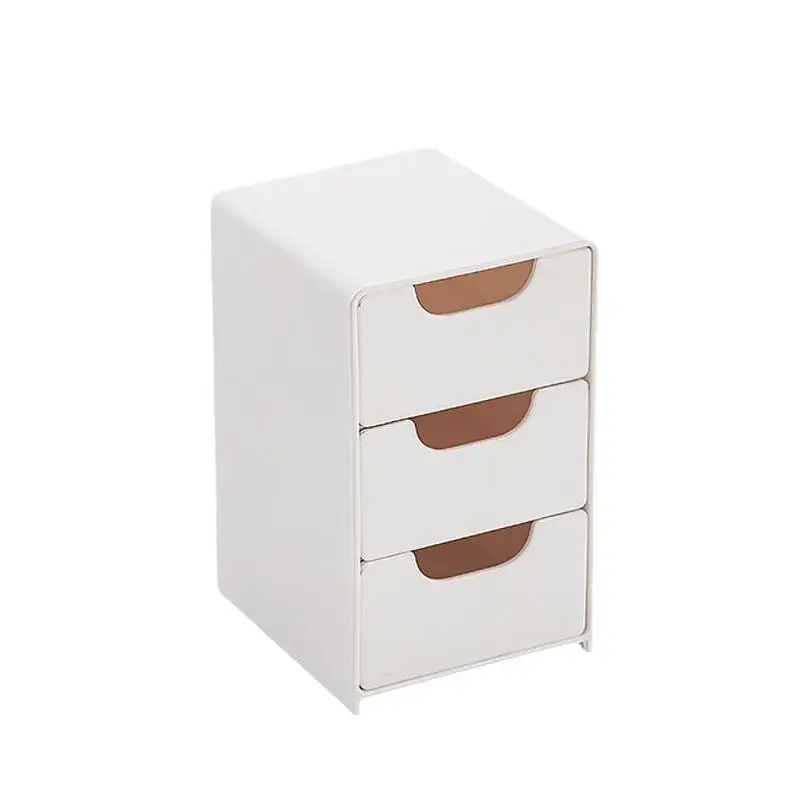 Desktop Storage Box For Makeup Jewelry Mini Large Capacity Jewelry Box Multifunctional 3-Tier Desk Organizer With Drawers