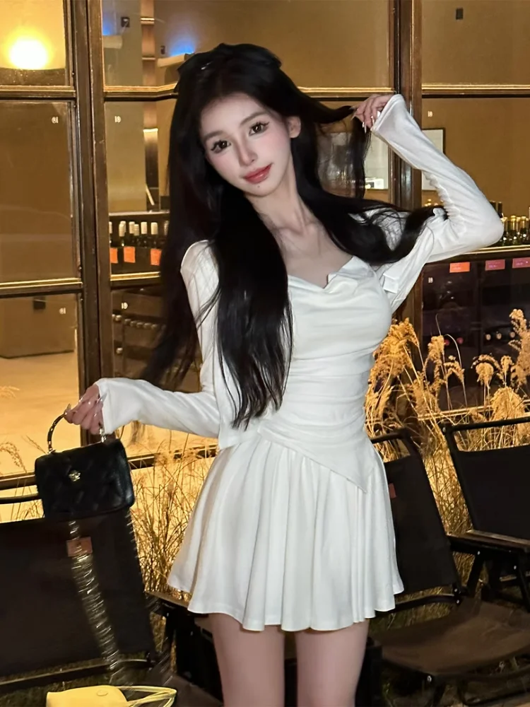 

Женский комплект из футболки с жилетом длиной Sli f, верхняя одежда с открытым кардиганом и юбкой на осень-зиму