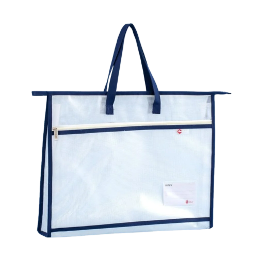 Clear A3/A4 File Storage Bag Multi-layer Thickened Data Document Bag with Handle Waterproof Zipper Pouch Bag