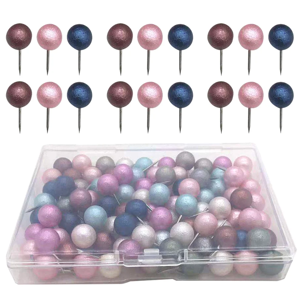 100 ชิ้น Pearl Ball Pushpin แผนที่โปสเตอร์ Supply Fixing อุปกรณ์เสริมน่ารักตกแต่ง Tacks