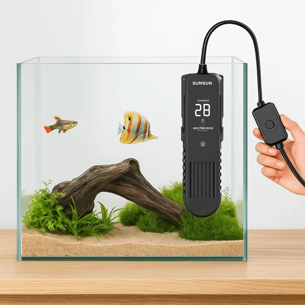 LCD Display 20-35°C Digital Fish Tank Heater Rod Intelligent Control Leave Water Power Off Adjustable Water Heating Rod