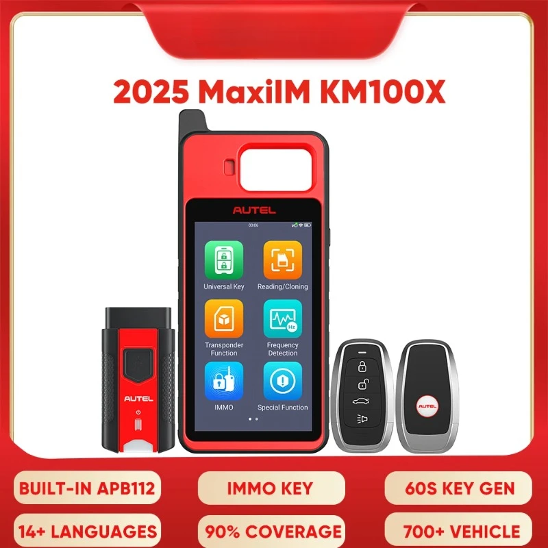 MaxiIM KM100 Immobilizer Tool Key Creation IMMO Learning Chip Read/Write Cloning Frequency Detection 2025 Newest