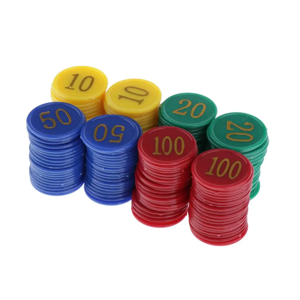 

Multicolor Plastic Board Game Poker Chips Set Hard Casino Tokens Game Chips for Bingo Cards and Counting Games