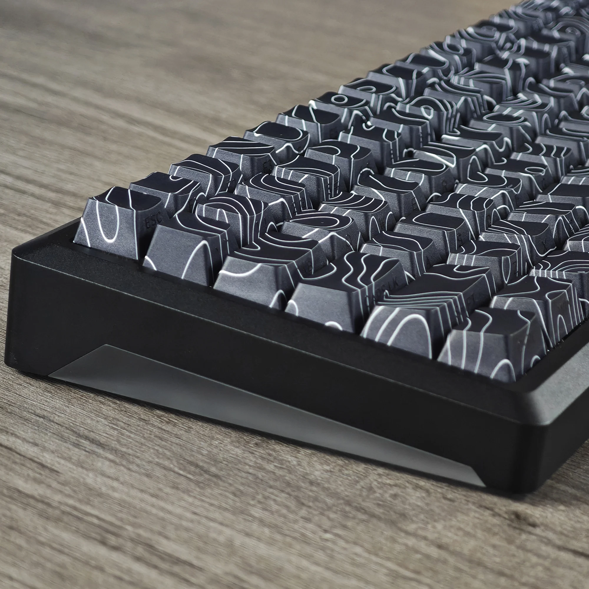 Imagem -03 - Ymdk-doubleshot Sidelit Keycap Teclado Mecânico Linha de Contorno Preto 130 Perfil Cereja Pbt 104 96 87 84 68 61 mx