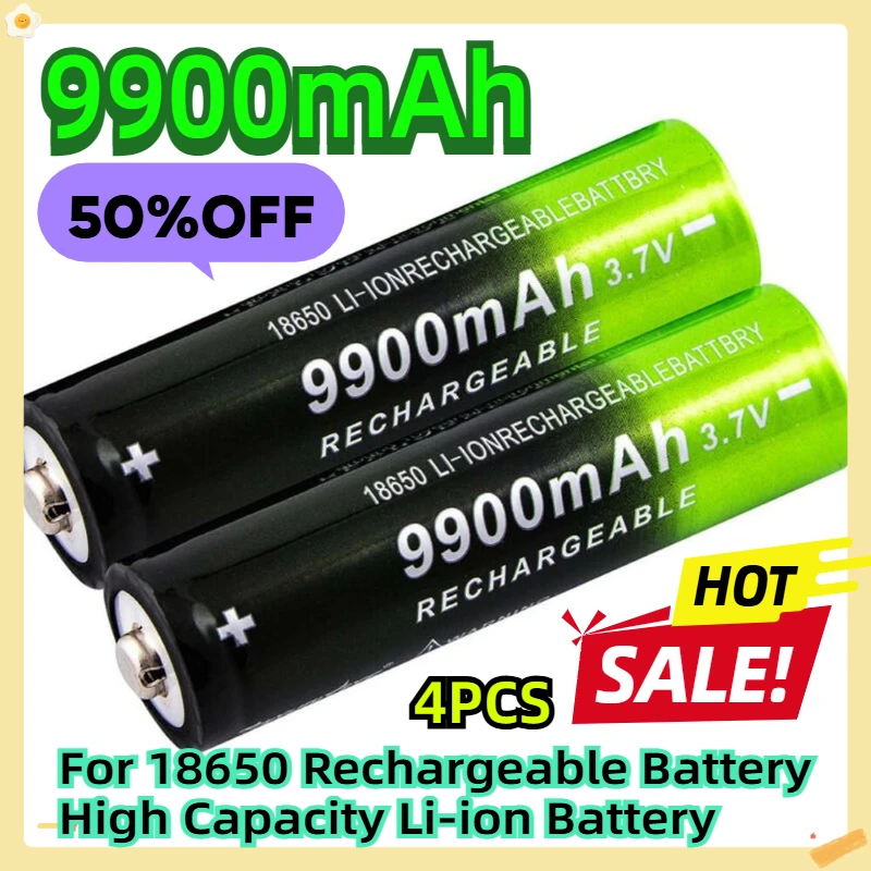 

For 3.7V 18650 9900mAh Rechargeable Battery High Capacity Li-ion Battery 4pcs