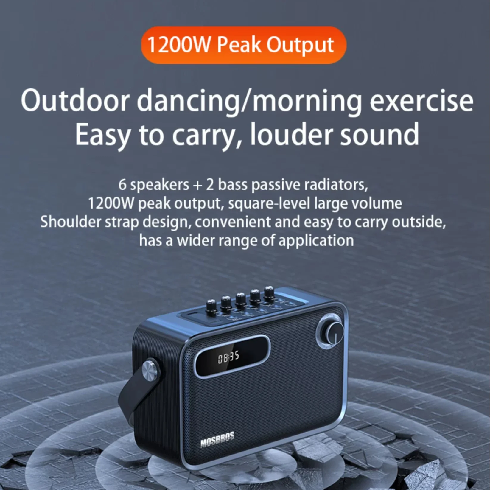 

Portable Wireless Speaker HiFi Stereo Outdoor Speaker Suitable For Camping Party Three-way Speaker Karaoke Can Connect To Guitar