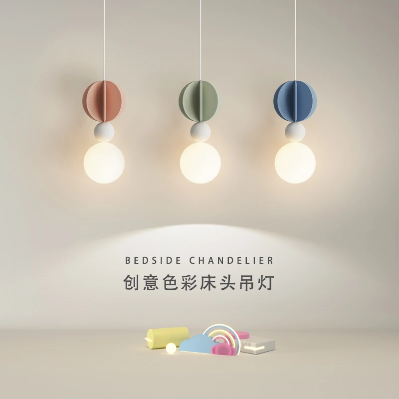 

Bedside chandelier simple creative fresh cream wind children's room lamps warm bedroom study long-term small chandelier.