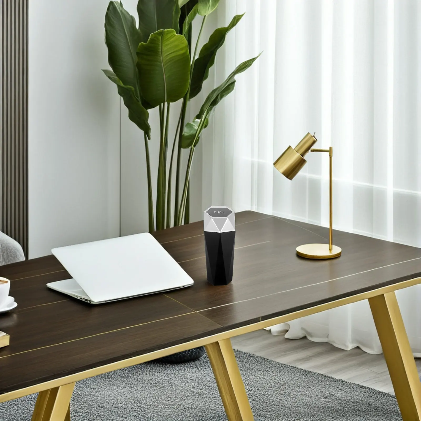 

1 шт. Премиум-мусорное ведро для автомобиля, автомобильный контейнер для мусора, водонепроницаемый, противоскользящий, большой емкости, для остатков еды, подстаканник, настольный органайзер