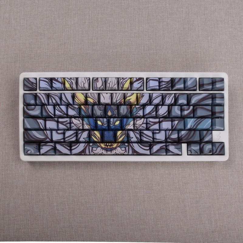 Imagem -04 - Mulheres Dragão Tema Keycap Cereja Perfil Pbt Sublimação Térmica Teclado Mecânico Jogo de Anime Estilo Chinês 134key