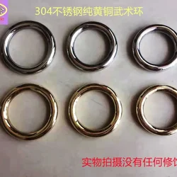 Anello per pesi con bracciale in ferro e ottone puro, arti marziali, bracciale, potenza del braccio, boxe con linea Wing Chun, acciaio inossidabile 304