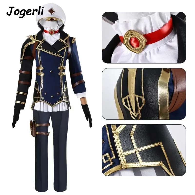 Jogerli Game LOL Vi Disfraces de cosplay para mujeres Tela Caitlyn·Kiramman Anime Traje de juego de rol Peluca Halloweenv; 6'h, 8;r.