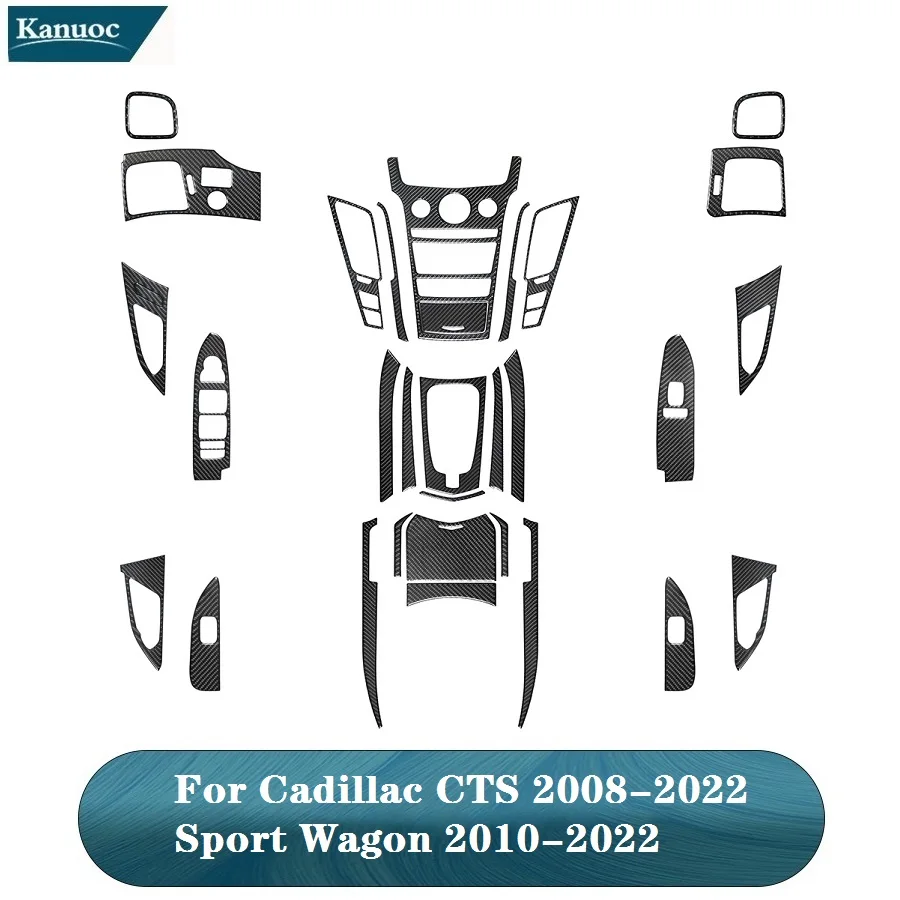 

For Cadillac CTS/Sport Wagon 2010-2022 Carbon Fiber Various Parts Black Stickers Car Interior Decorative Accessories