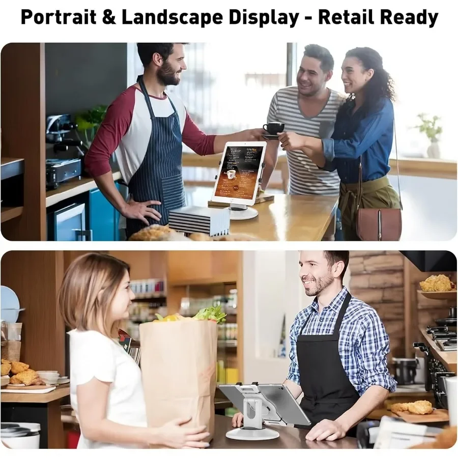 AboveTEK Quiosco al dettaglio Supporto per iPad Supporto per tablet POS commerciale rotante a 360 gradi Adatto a 613 schermi iPad mini ProBusiness Tablet girevole