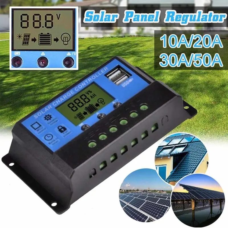 20W 12V 18V Solar Panel with battery Clip and 20A Solar Car Charger Controller Waterproof Solar Cells for Outdoor Camping Hiking