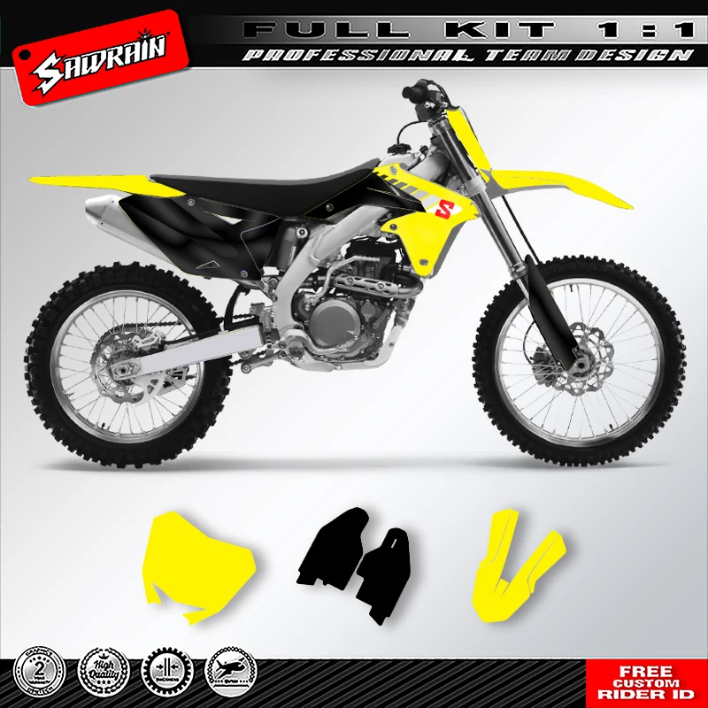 

Наклейки на мотоцикл Sawrain, комплект наклеек с графикой команды для SUZUKI RMZ450 2008 2009 2010 2011 2012 2013 2014 2015-2017 009