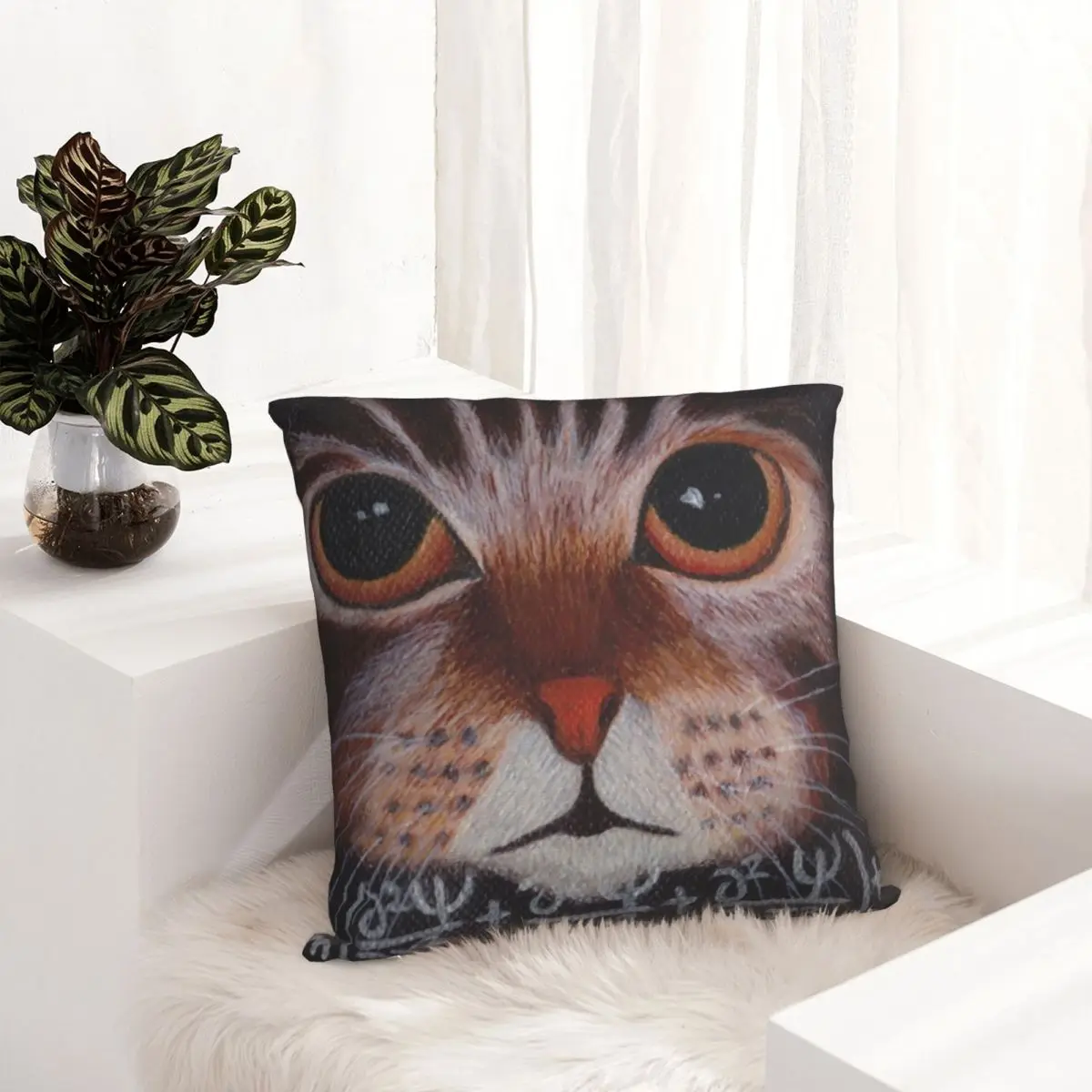 Schrodinger Cat Kitty Science Physics Pillowcase Printed Polyester Cushion Cover Gift Throw Pillow Case Cover Zippered 40*40cm