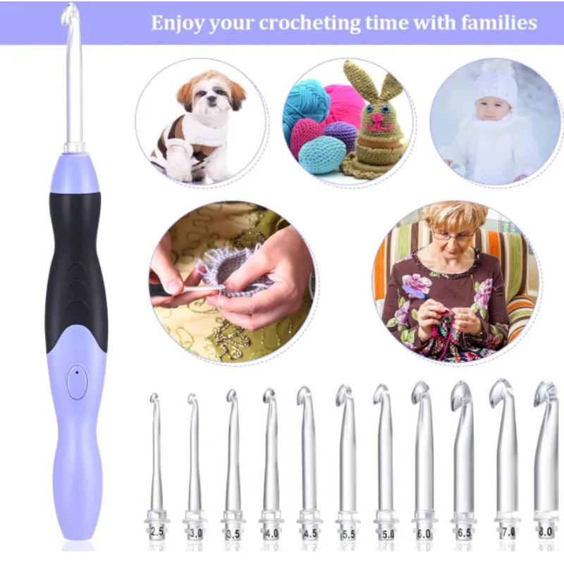 For Lighted Crochet Hooks Set