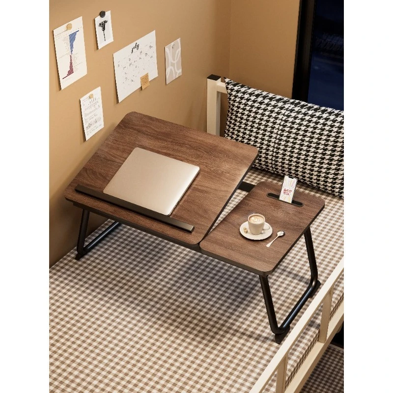 Height Adjustable Foldable Bed Desk Laptop Stand Multifunctional Reading Writing Table for Dormitory Bedroom Home Use
