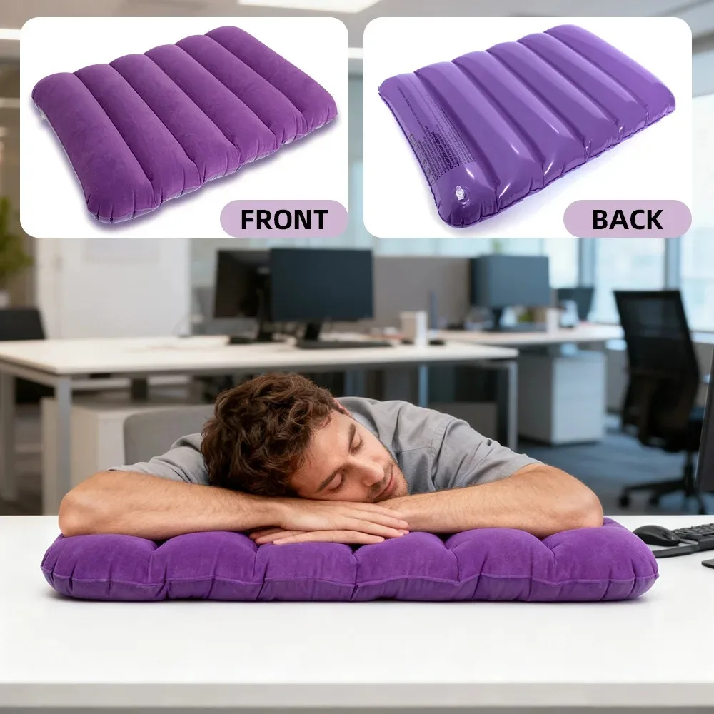 

Portable Inflatable Travel Backrest Pillow with Lumbar Support Foldable Nap Pillow for Outdoor Leisure And Sleep on Side