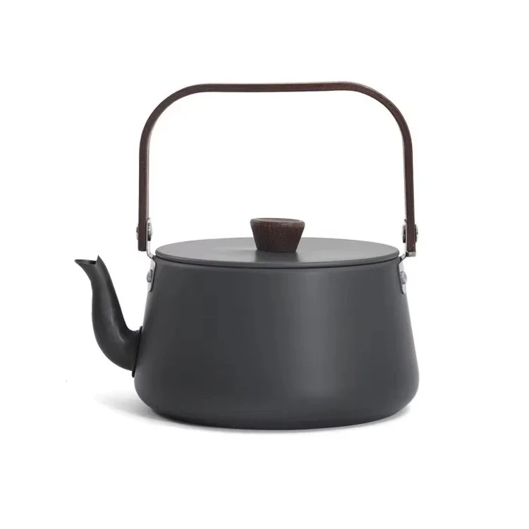 

Outdoor Aluminum Alloy Kettle 1.1L Wooden handle Compact Quick-Heat & Anti-scalding Portable Ultra-Light Travel Cookware