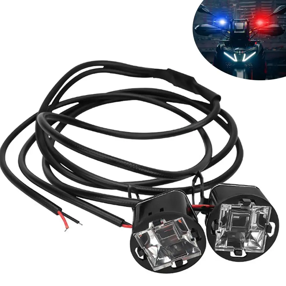 

Motorcycle Mirror Lights,square 2led Flashers,pair Flashing Strobe For Motorcycle & Electric Bike Rearview Mirror,safety Wa S6p5