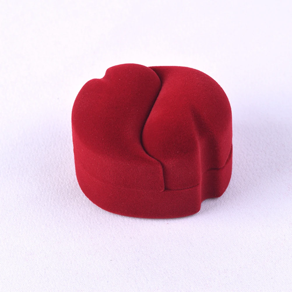 

3PCS Red Pair Ring Jewelry Box Jewelry Box Creative Ring Jewelry Case Necklace Earrings Jewelry Tray Gift Holder (Blue)