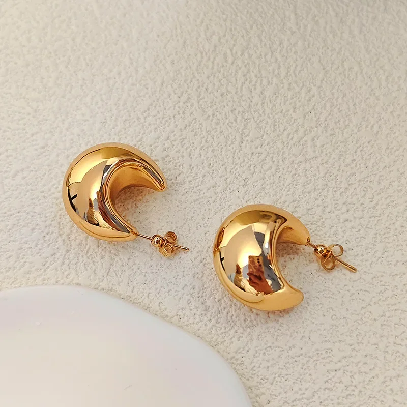 Modern Jewelry Popular Design Smooth Ruond Earrings For Women Female 2024 Trend New Cool Trend Ear Accessories image 5