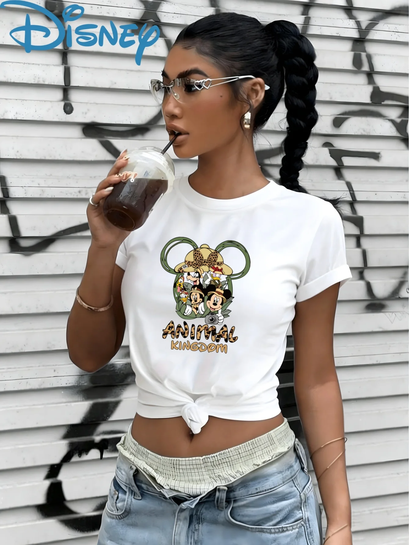 

Футболка Disney Animal Kingdom, одежда для разных возрастов, одежда больших размеров, одежда на все времена года, новая модель, унисекс, Y2k, короткая, для пар, популярный товар