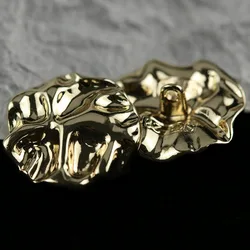Vintage Leaf Suit Jacket Coat Knit Sweater Metal Buttons DIY Simple Wavy Button 20PCS/Lot