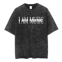 Rapper Playboi Carti I Am Music Album Logo Retro Washed T Shirt Opium Men Fashion Hip Hop Short Sleeve T-shirts Oversized Tshirt